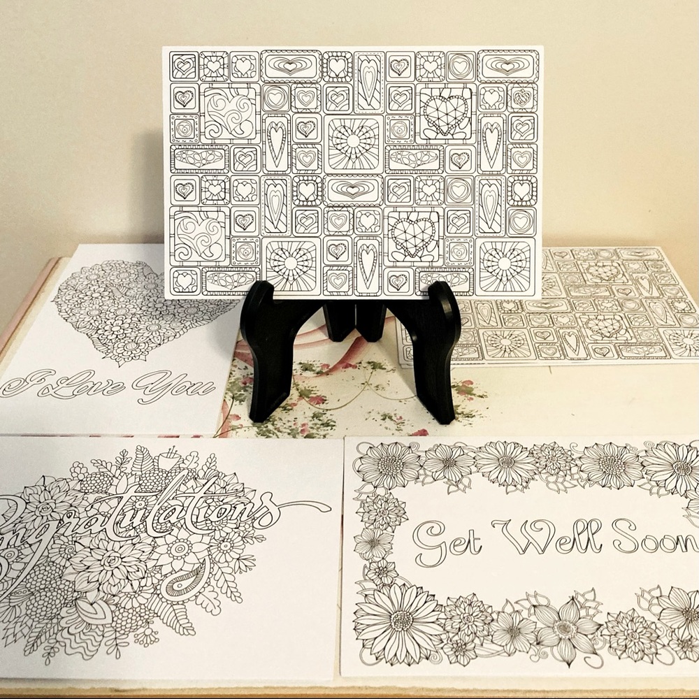 WAMA Coloring Postcards by GANZ Encouragement Love Get Well